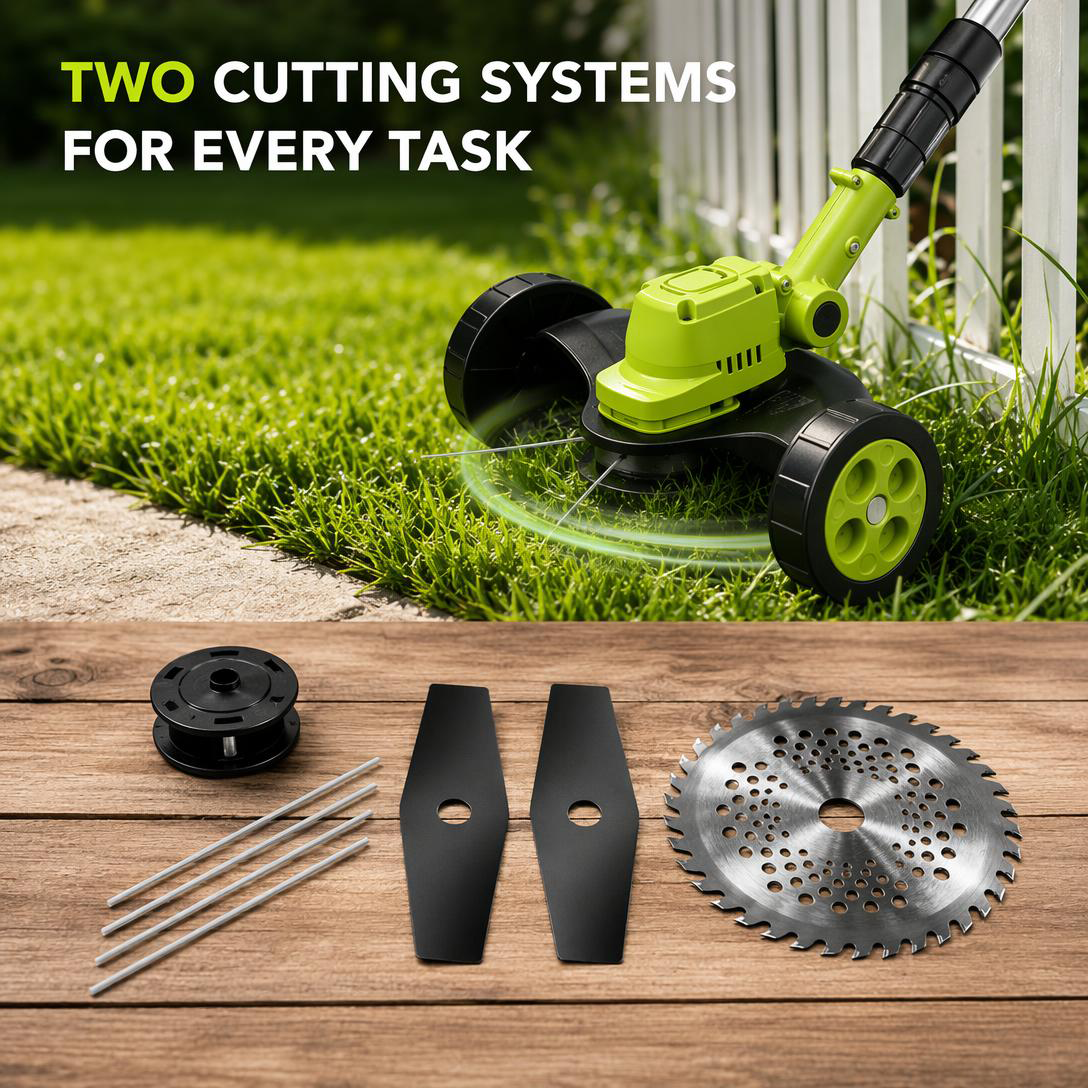2026 Hot Sale 21V Cordless 3-in-1 Grass Trimmer, Edger & Mini Mower