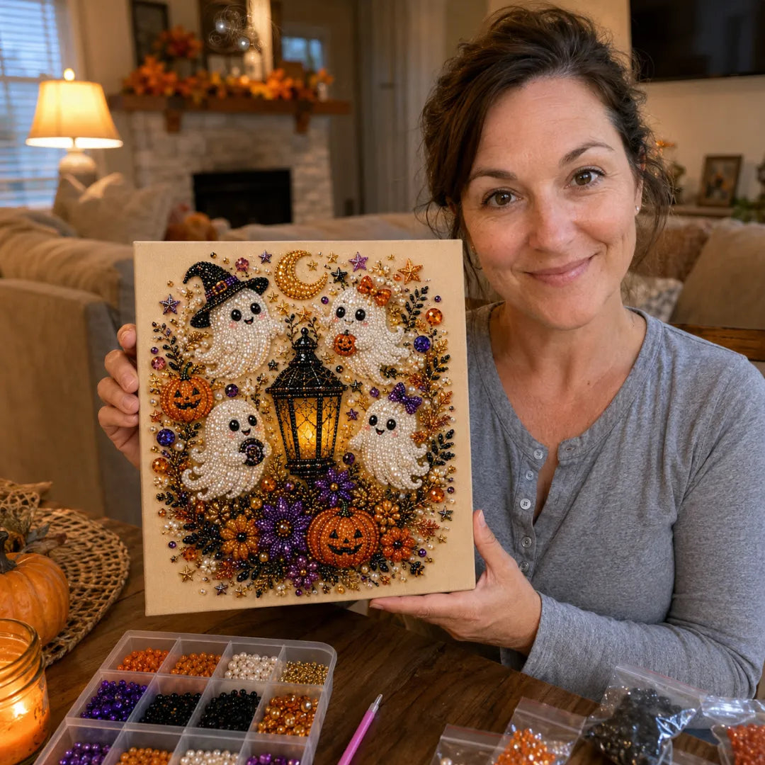 ✨ Halloween Pearl Art DIY Kit – Turn Tiny Pearls into Spooky-Cute Magic