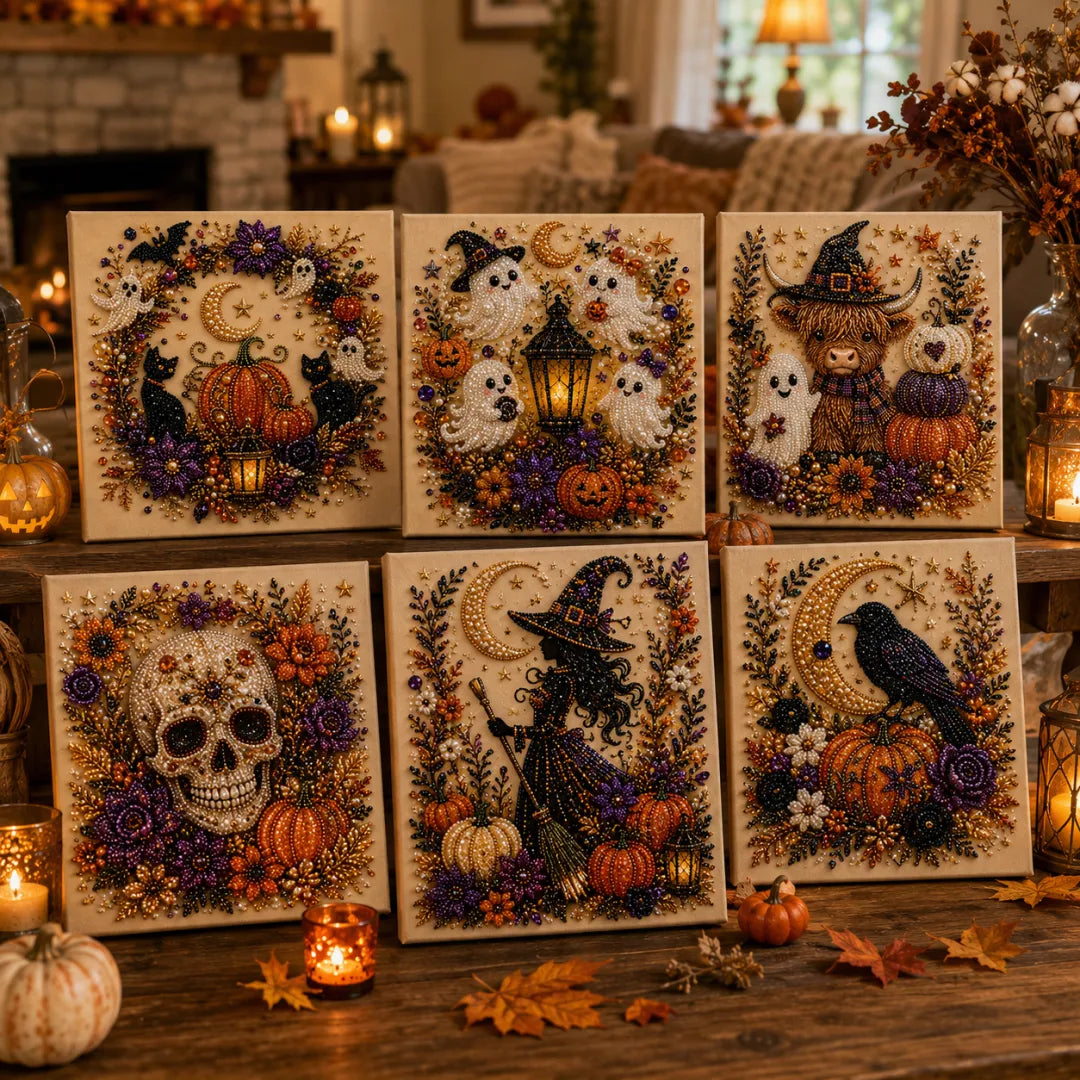 ✨ Halloween Pearl Art DIY Kit – Turn Tiny Pearls into Spooky-Cute Magic