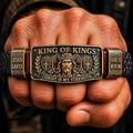 👑King of Kings Faith Bracelet for Men | Christian Braided Leather Bracelet