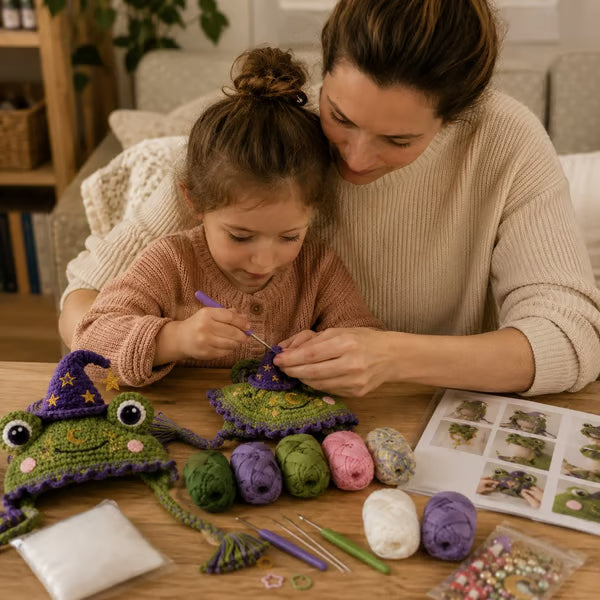 🧶✨ Fantasy Hood Hat DIY Crochet Kit | Premium Soft Yarn Materials with Step-by-Step Guide DIY Handmade Wearable Character Hood 🎭✨
