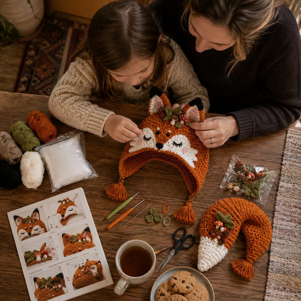 🧶✨ Fantasy Hood Hat DIY Crochet Kit | Premium Soft Yarn Materials with Step-by-Step Guide DIY Handmade Wearable Character Hood 🎭✨