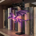DragonGlow Hanging Purple Dragon Bookend Light