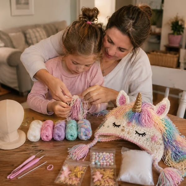 🧶✨ Fantasy Hood Hat DIY Crochet Kit | Premium Soft Yarn Materials with Step-by-Step Guide DIY Handmade Wearable Character Hood 🎭✨