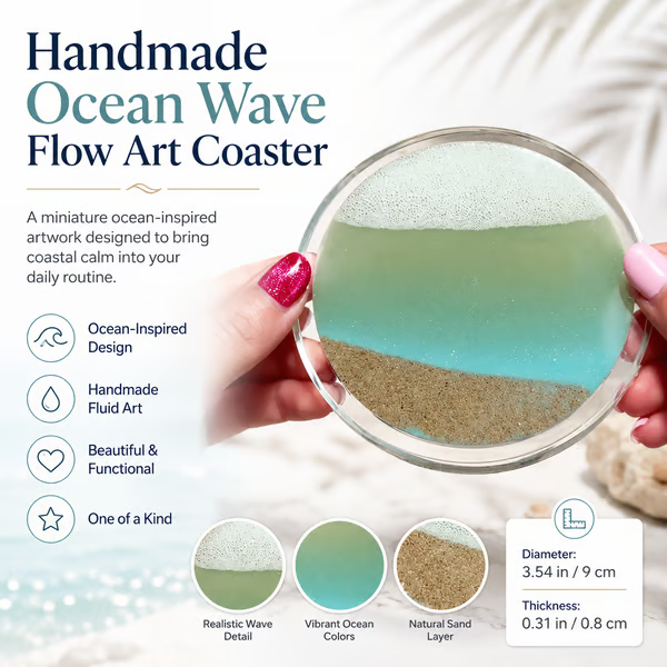 Ocean Wave Art Coaster