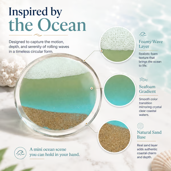 Ocean Wave Art Coaster