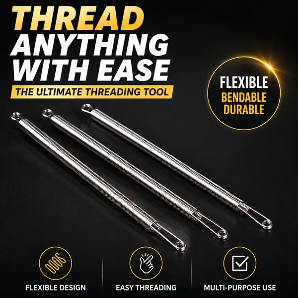 🧵 Flexible Drawstring Threader Tool – 2PCS Stainless Steel Cord Repair Set