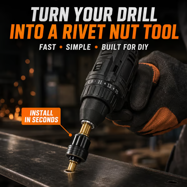 🔥 LAST DAY 50% OFF-🔧 Complete Drill-Powered Rivet Nut Kit – M3–M8 Threaded Insert Tool Set