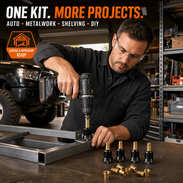🔥 LAST DAY 50% OFF-🔧 Complete Drill-Powered Rivet Nut Kit – M3–M8 Threaded Insert Tool Set
