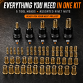 🔥 LAST DAY 50% OFF-🔧 Complete Drill-Powered Rivet Nut Kit – M3–M8 Threaded Insert Tool Set