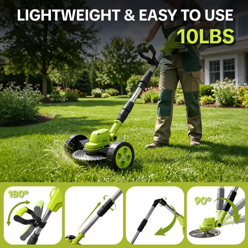 2026 Hot Sale 21V Cordless 3-in-1 Grass Trimmer, Edger & Mini Mower