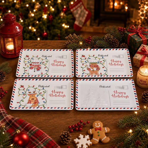🍪 Vintage Christmas Postcard Platter🎅🎁