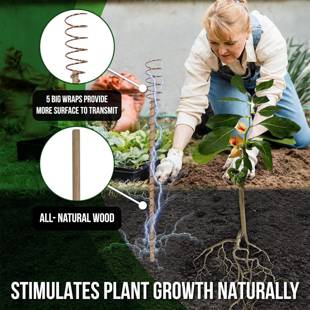 Electroculture Plant Stakes 8 Pack | Enhance Plant Growth with Natural Energy