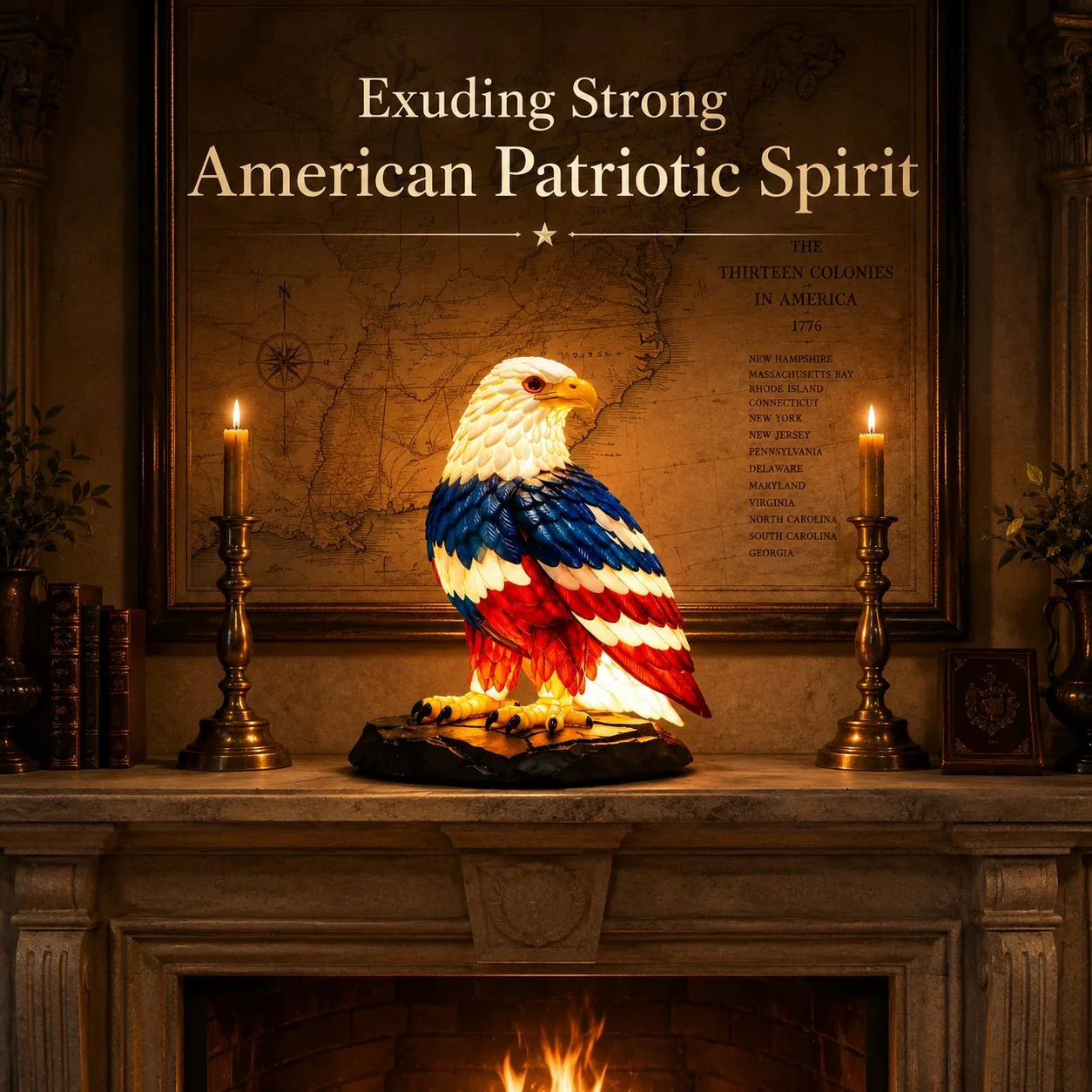 🔥🇺🇸 Patriotic Eagle LED Table Lamp 🦅 Proud American Home Decor – Buy 2 & Get Free Shipping