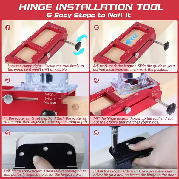 Door Hinge Jig - Door Hinge Cut Out Tool for Door & Cabinet Hinges