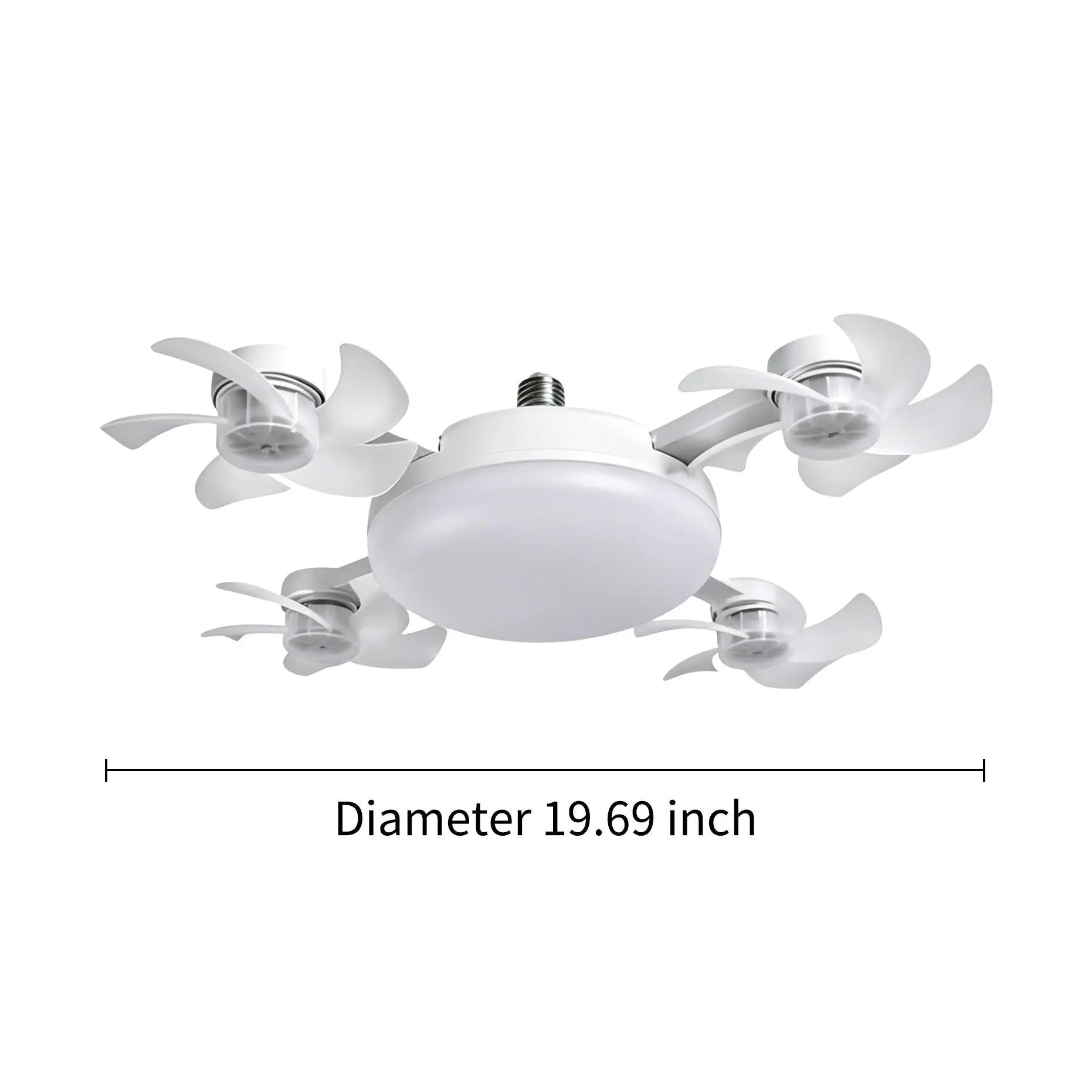 2026 New E27 Socket Ceiling Fan Light - 2-in-1 Silent LED Fan with Remote Control, Energy-Saving Cooling & Lighting Combo for Home Bedroom summervibes