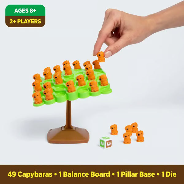 The Capybara Balancing Game, Great Kids Games and Family Game Night Essentials, Includes 49 Capybaras, 1 Balancing Board, 1 Pillar Base, 1 Die, and Instructions