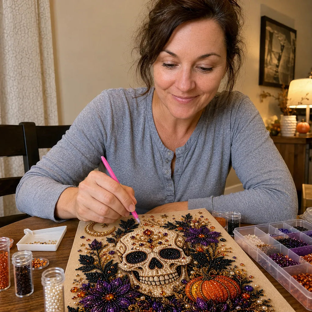 ✨ Halloween Pearl Art DIY Kit – Turn Tiny Pearls into Spooky-Cute Magic