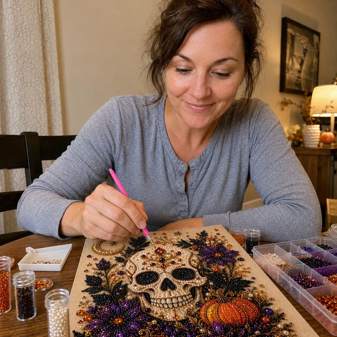 ✨ Halloween Pearl Art DIY Kit – Turn Tiny Pearls into Spooky-Cute Magic
