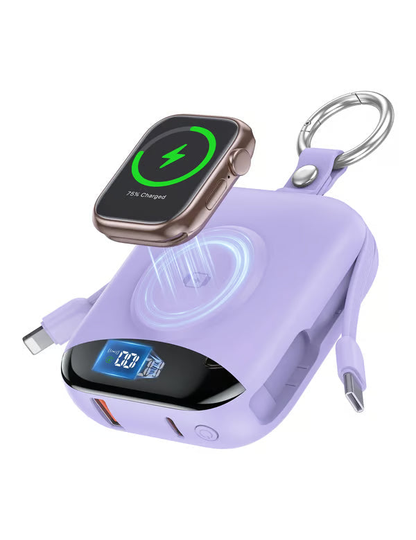 🔋10,000mAh 3-in-1 Magnetic Power Bank – Built-In Multi Charging Cables