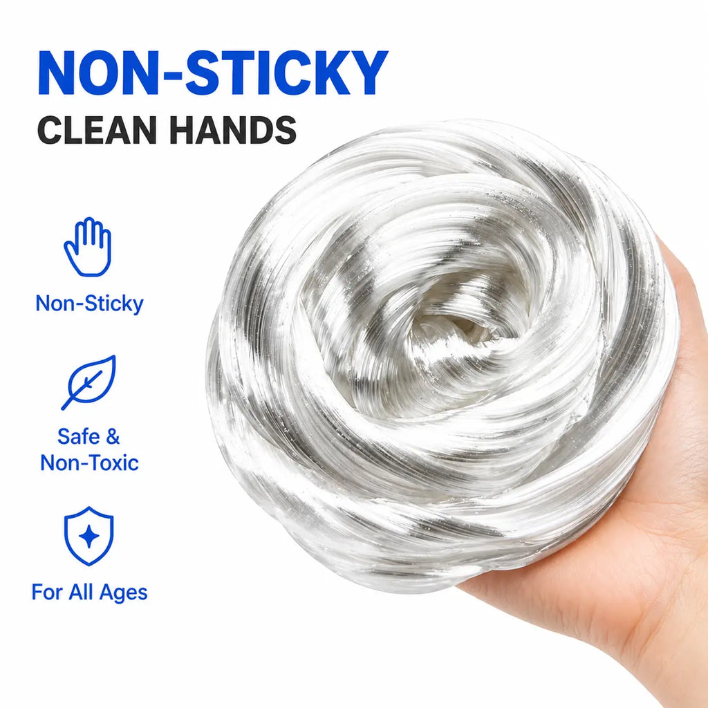 Metallic Glass-Like Slime - Ultra Shiny Stretchy Non-Sticky Sensory Putty with DIY Color Pigments