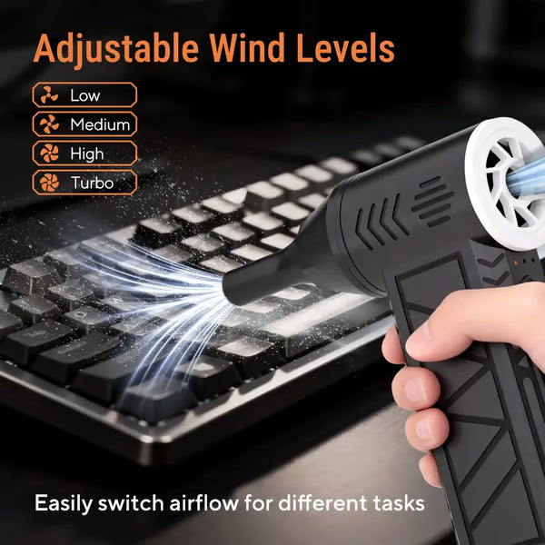 2-in-1 Cordless Air Duster & Vacuum – 5000mAh Rechargeable Turbo Blower