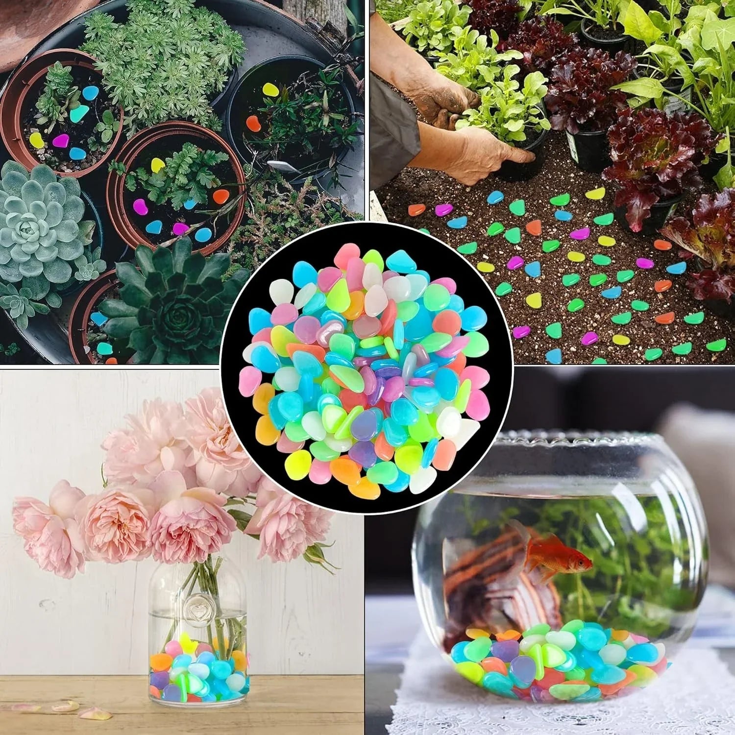 🔥🌈Colorful Glow-in-the-Dark Garden Stones