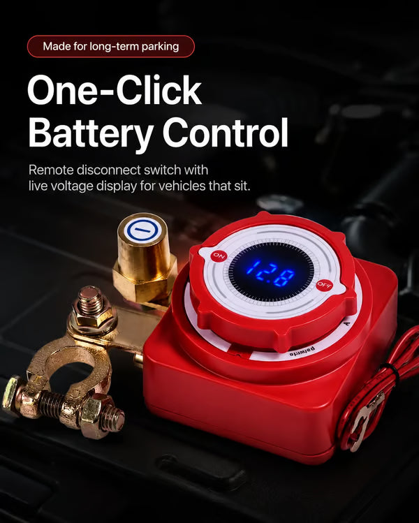 🔋 Smart Remote Battery Disconnect Switch – Voltage Display & Dual Key Fobs