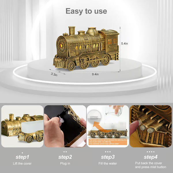 Train Diffuser 300ml, Aromatherapy Diffuser Cool Mist Ultrasonic Aroma Train Diffuser with Remote Control 2 Light 2 Mist Mode Auto Shut-Off for Bedroom Office