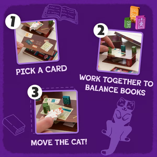 Cooperative Stacking Game | Skill & Balance Card and Book Tower Game in Travel Tin