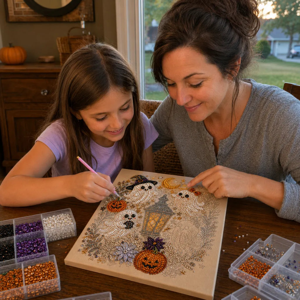 ✨ Halloween Pearl Art DIY Kit – Turn Tiny Pearls into Spooky-Cute Magic