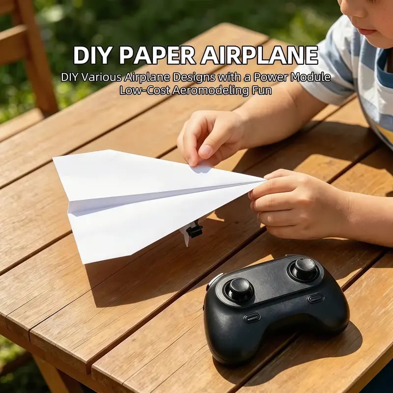 RC Paper Airplane Kit, Remote Control Plane with Gyro Stabilizer & Dual Propellers