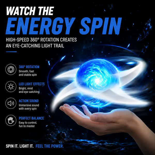 ⚡ Spinning LED Energy Toy – 360° Light & Sound Hand Spinner