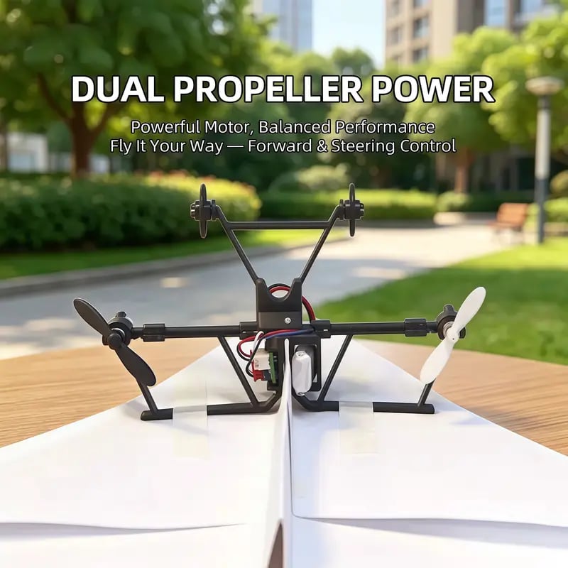 RC Paper Airplane Kit, Remote Control Plane with Gyro Stabilizer & Dual Propellers