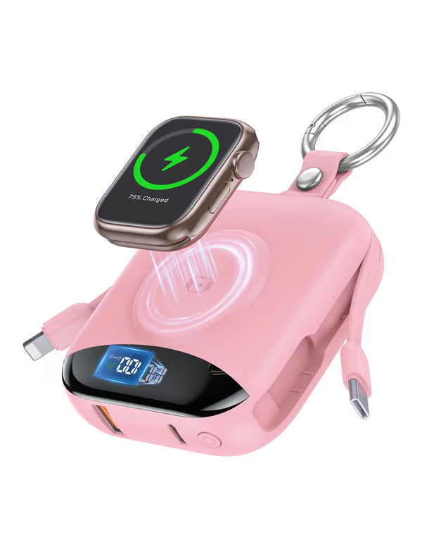 🔋10,000mAh 3-in-1 Magnetic Power Bank – Built-In Multi Charging Cables