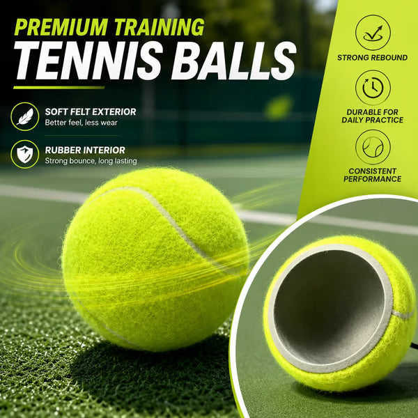 🎾 Solo Tennis Trainer Rebound Set – Practice Anytime, No Partner Needed，3 Balls