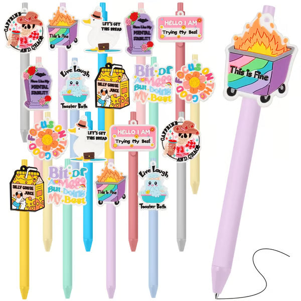 😂 Funny Dumpster Fire Meme Pens Set – Novelty Ballpoint Pens for Teachers, Coworkers, Nurses & Office Desk Gifts (18/36 PCS)