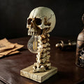 Gothic Skull Spine Resin Lamp, Realistic Macabre Night Light, Halloween Decor