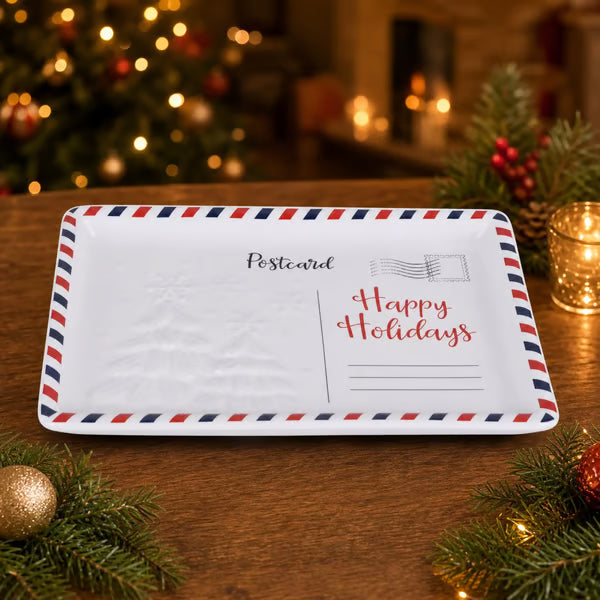 🍪 Vintage Christmas Postcard Platter🎅🎁