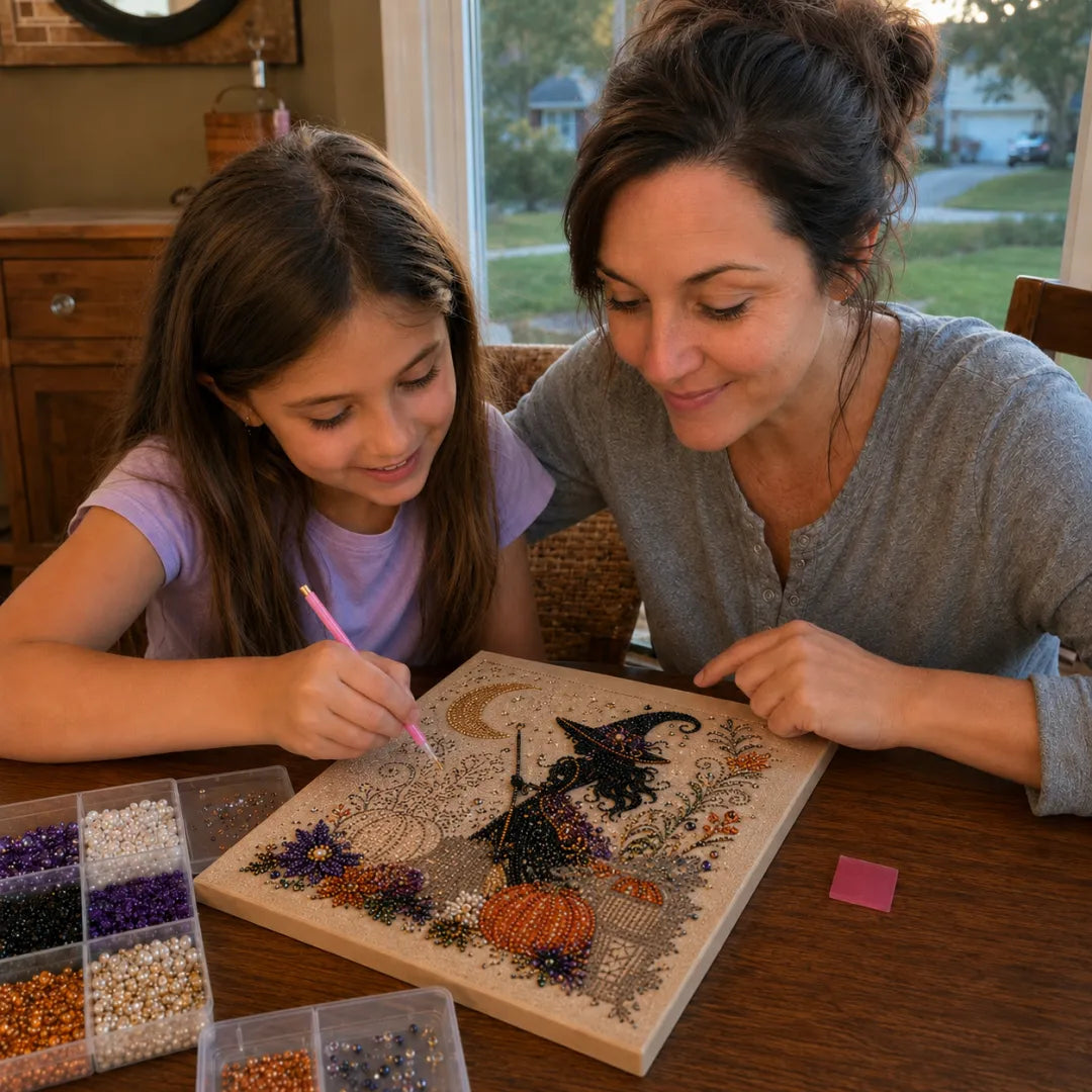 ✨ Halloween Pearl Art DIY Kit – Turn Tiny Pearls into Spooky-Cute Magic