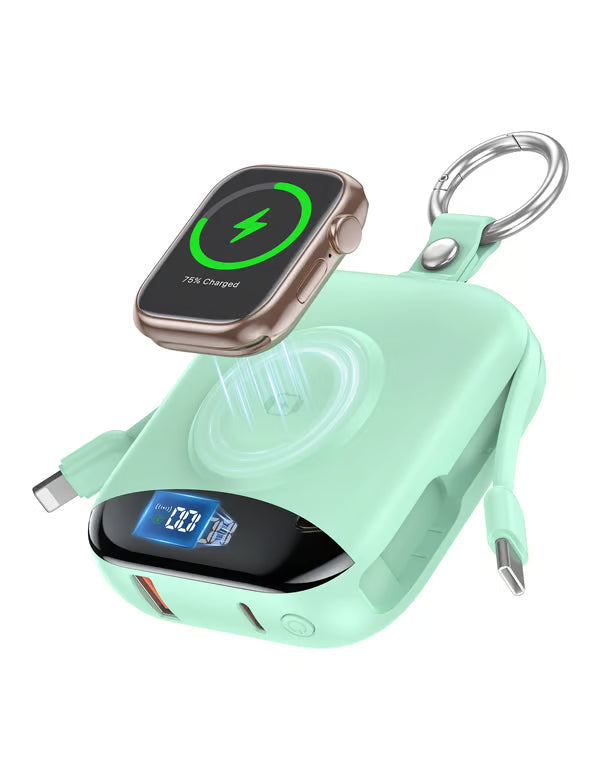 🔋10,000mAh 3-in-1 Magnetic Power Bank – Built-In Multi Charging Cables