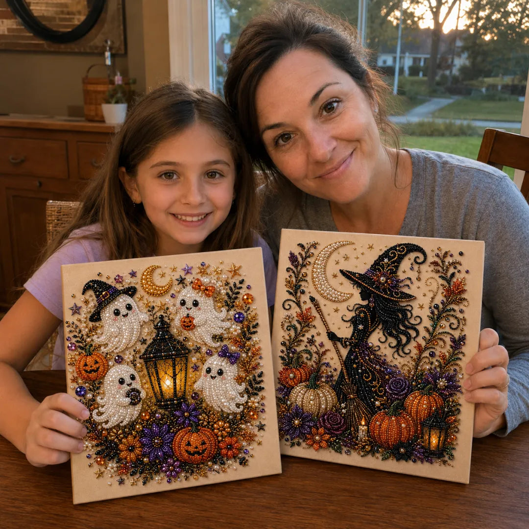 ✨ Halloween Pearl Art DIY Kit – Turn Tiny Pearls into Spooky-Cute Magic