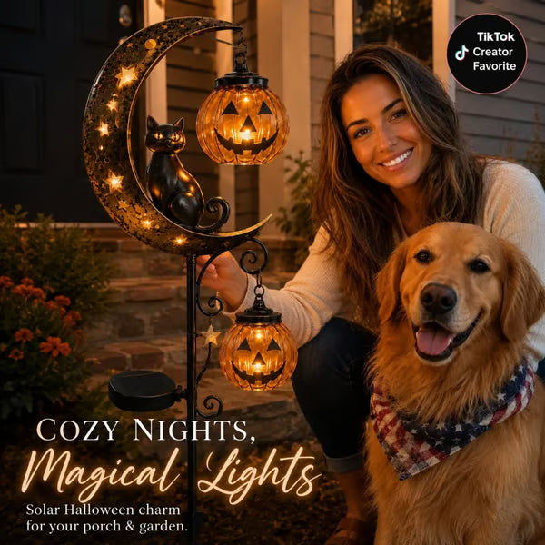 🎃Halloween Early Bird Special Sale 49% OFF-Pumpkin Moon Garden Stake Light