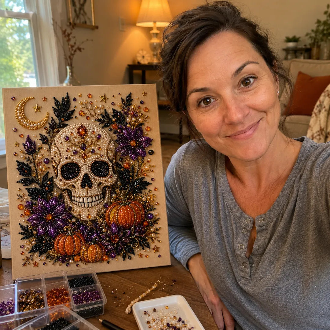 ✨ Halloween Pearl Art DIY Kit – Turn Tiny Pearls into Spooky-Cute Magic