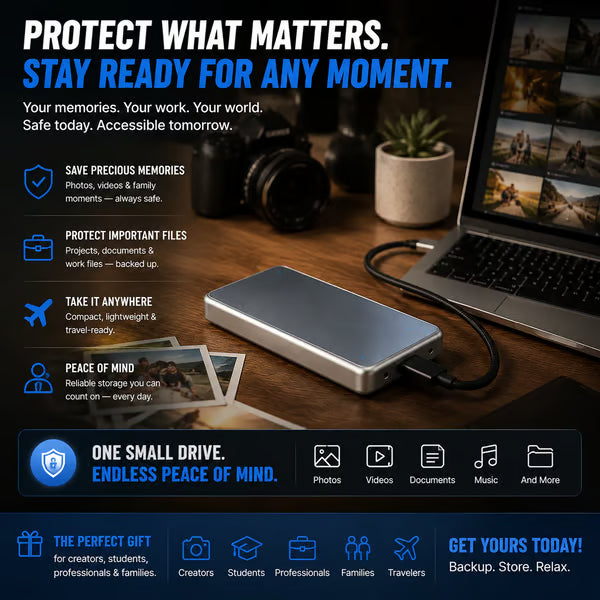 Portable External SSD – Protect Your Photos, Videos & Important Files