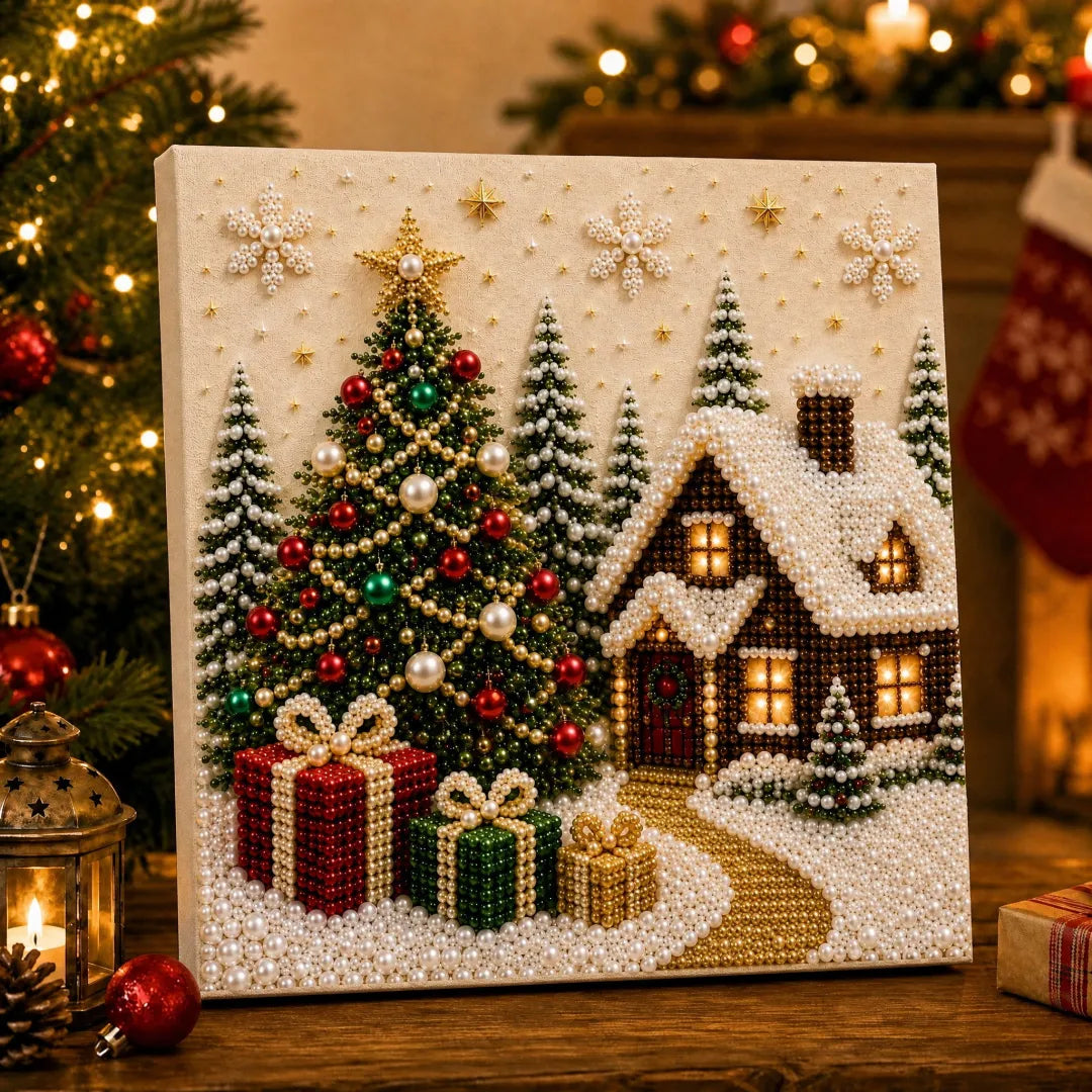 🎄🎅 Premium 3D Pearl Christmas Wall Art Kit
