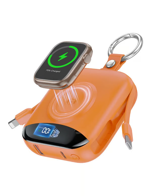 🔋10,000mAh 3-in-1 Magnetic Power Bank – Built-In Multi Charging Cables