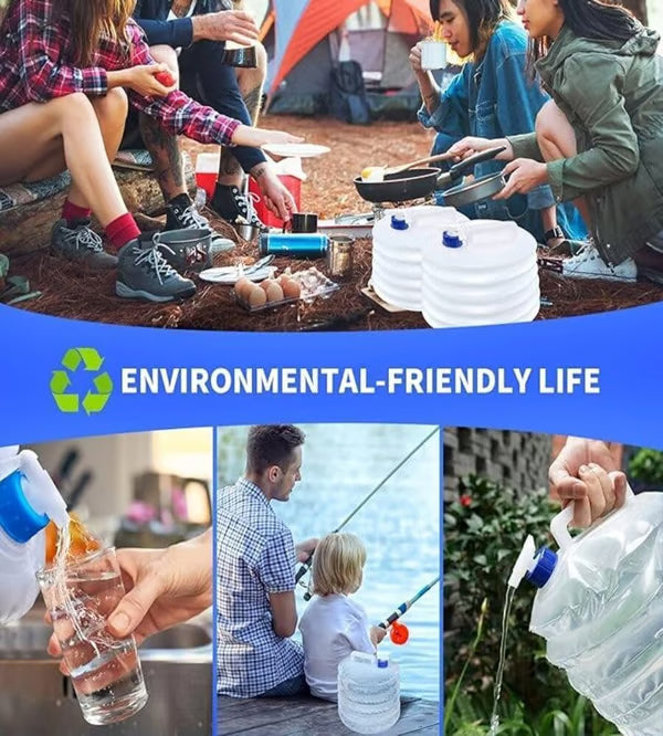 15L Foldable Water Container with Tap Portable Collapsible Water Storage Tank