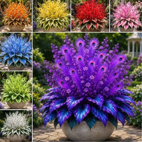 🏠🦚 Peacock Flame Hosta Bulbs💥 Stunning Colors That Brighten Any Space
