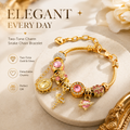 Aurora Two-Tone Detachable Charm Snake Chain Bracelet